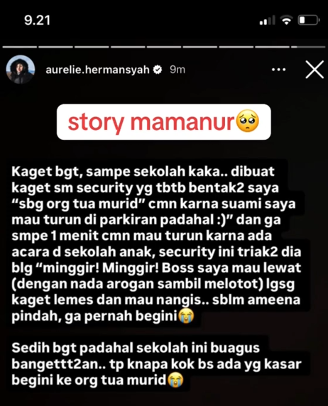 Aurel Hermansyah curhat dibentak satpam [Instagram]